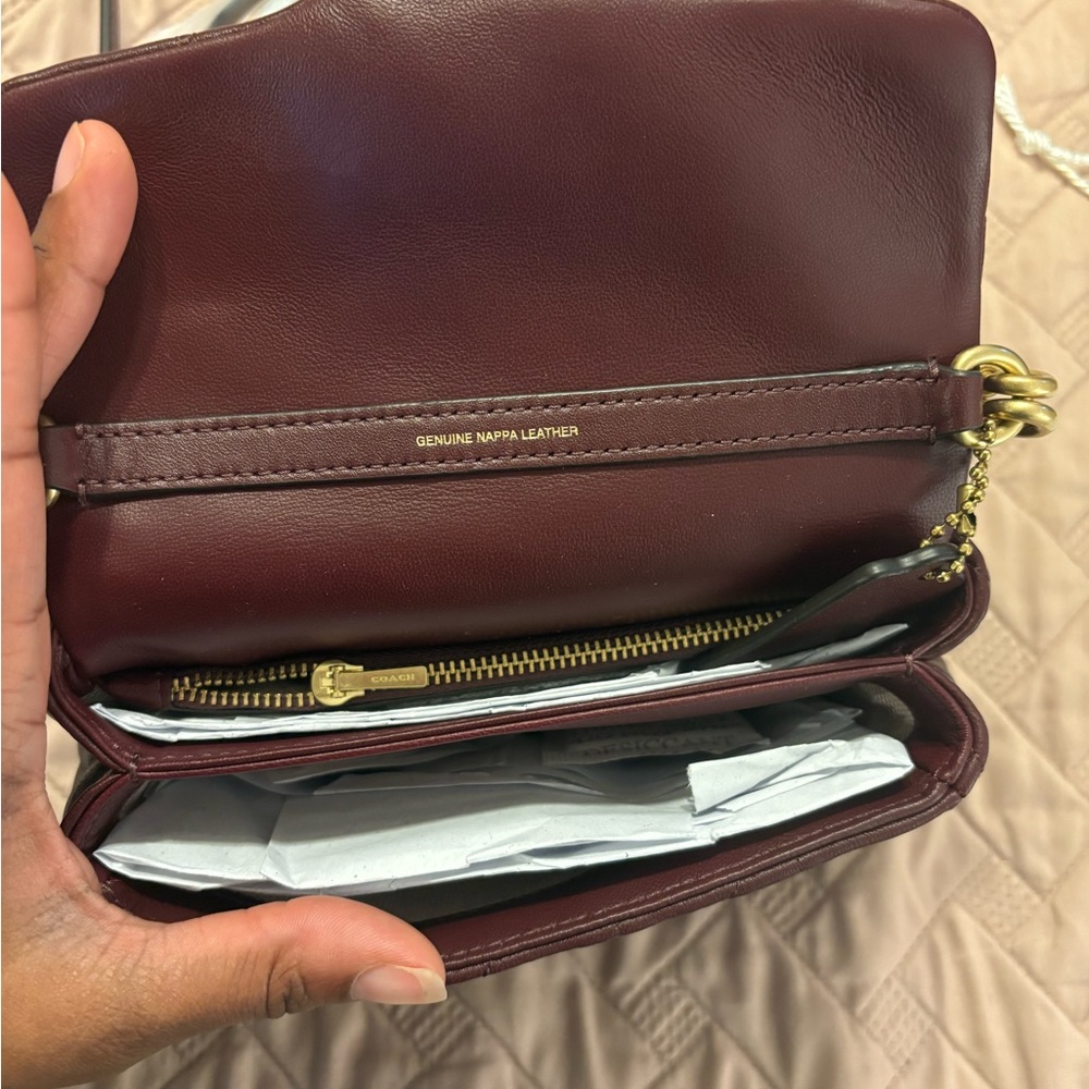 Coach Quilted Leather Tabby 17 Shoulder Bag - Burgundy - Picture 8 of 12